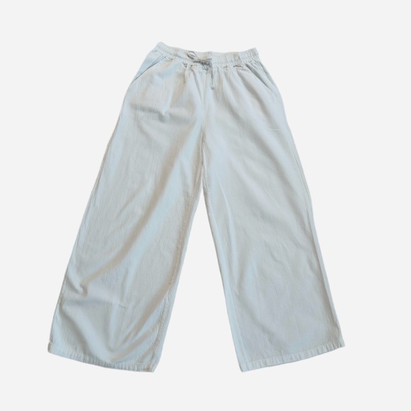 TRUE WHITE PANTS ~ Wide-Leg Pant w/Elastic Drawstring Waist and Pockets size M - Picture 7 of 8
